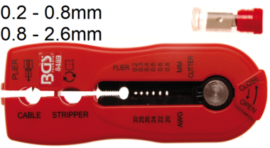 Decapant a fil et cble 2-IN-1, 0,2 a 0,8 mm