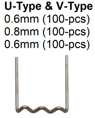 Agrafes de reparation forme U diametre 0,6 mm 100 pieces