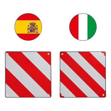 Panneau de signalisation aluminium 50x50cm pour Italie/Espagne 2 en 1