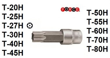 Douilles tournevis Torx perce 1/2 (55 & 70mmL)