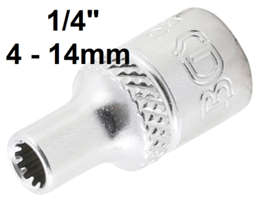 Douille pour cle, Gear Lock 6,3 mm (1/4) 4 mm