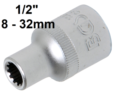 Douille pour cle, Gear Lock 12,5 mm (1/2) 8 -32mm