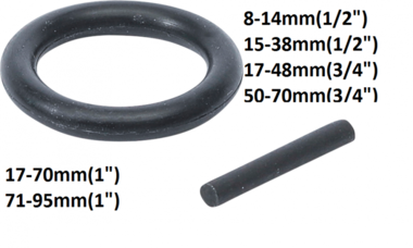 Jeu de joints toriques et de goupilles de blocage 12,5 mm (1/2)