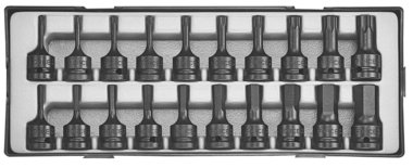 Module de 20 douilles impact Hex & Torx 1/2