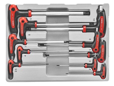 Module de 10 cles hexagonales t te spherique poignee en T