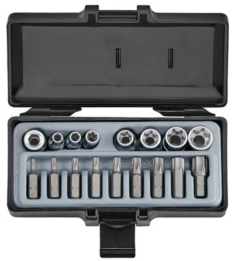 Coffret de 17 douilles & embouts Torx