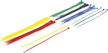 Assortiment de colliers plastique multicolore 4,8 x 300 mm 50 pieces