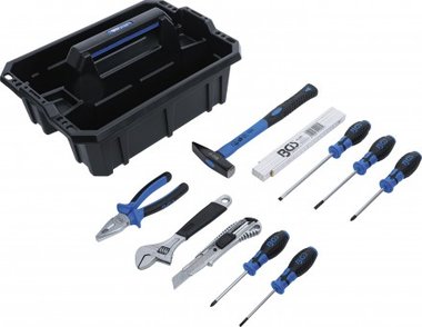 Mallette de transport d'outils Plastique renforce Assortiment d'outils 11 pieces