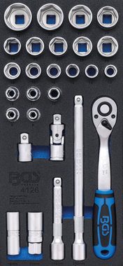 1/3 Trousse outils: Ensemble douille de 27 pieces, 1/2, 8-32 mm