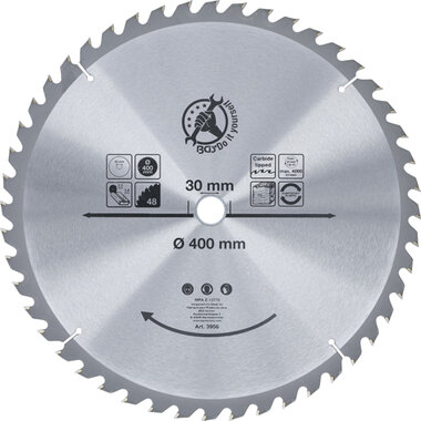 Lame de scie circulaire en metal dur Ø 400 x 30 x 3,4 mm 48 dents