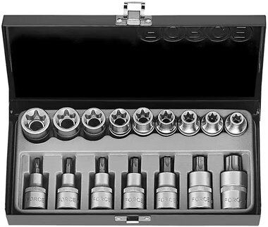 Coffret de 16 douilles Torx 1/2