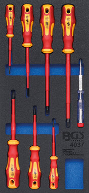 1/3 Bac outils: 8 pieces VDE Set tournevis