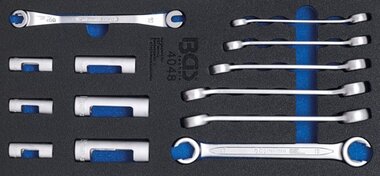 Porte-outils 1/3: Cle a ecrous evases et douille speciale 10 mm (3/8) 13 pcs