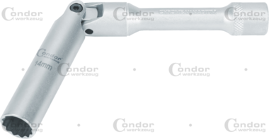 Spark Plug Joint Socket 3/8, 180mm bi-hex 14mm