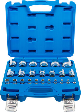 Jeu de douilles, six pans 6,3 mm (1/4), 12,5 mm (1/2) en pouce 24 pieces