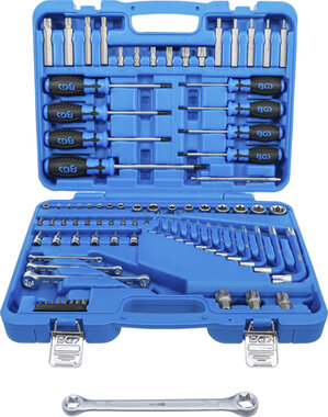 Assortiment doutils 6,3 mm (1/4) + 12,5 mm (1/2) profil E/profil T (pour Torx) 84 pieces