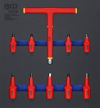 Insert de servante d’atelier 2/3 : Jeu de douilles a embouts VDE (3/8) / (1/2) 4 - 10 mm 10 pieces