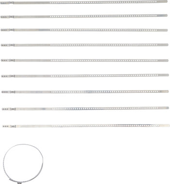 Jeu de colliers pour soufflet d’essieu acier inoxydable 7 mm 50 - 120 mm 10 pieces