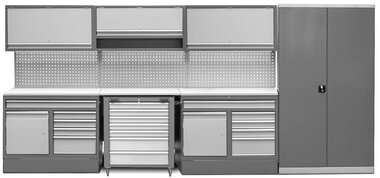 Meuble d'atelier 4,4m avec armoire et chariot a outils