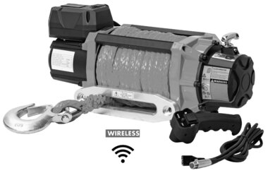 Treuil 12V 8164 kg câble synthetique 22m telecommande sans fil