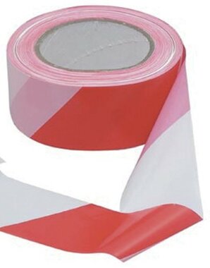 Ruban amovible rouge et blanc 50mm x10 pieces