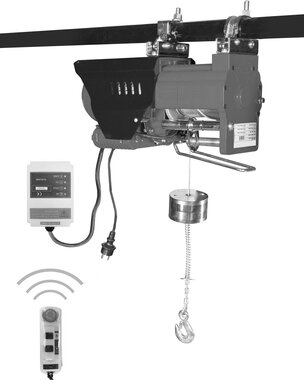 Palan a cable 230V avec telecommande sans fil