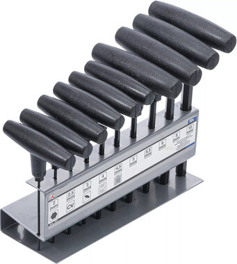 Jeu de tournevis avec poignee en T six pans interieurs 2 - 10 mm 10 pieces
