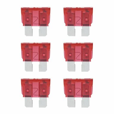 Fusibles standard 10A rouge 6 pcs en blister