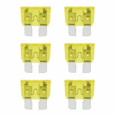 Fusibles standard 20A jaune 6 pcs en blister