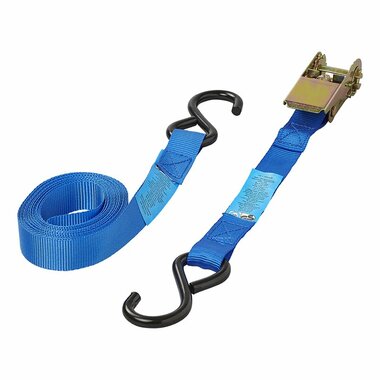 Sangle de tension bleue a cliquet + 2 crochets 5 metres