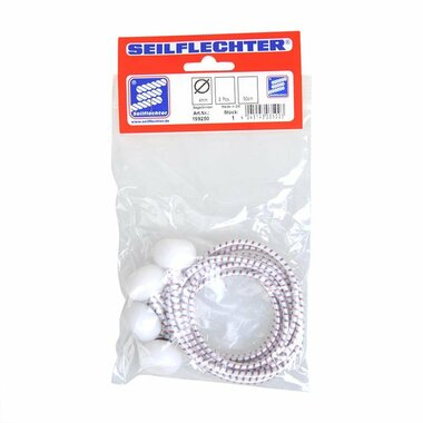 Attache-voile avec boules en plastique, 2 pieces dans un sac, 50 cm, blanc