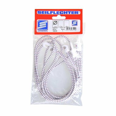 Attache-voile avec crochets en nylon, 4 pieces dans un sac, 35 cm, blanc