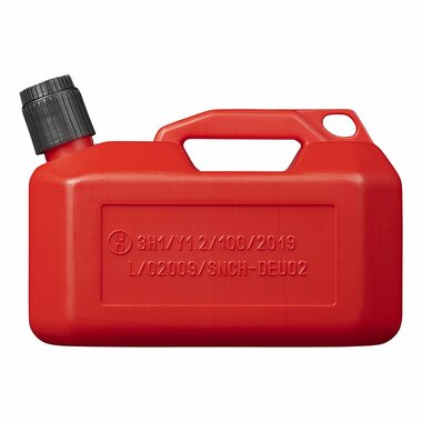 Bidon 5L plastique rouge homologue ONU (modele bas)