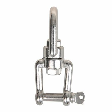 emerillon a blocage 8 mm, acier inoxydable A4 AISI 316, il/fourche, 2 500 daN