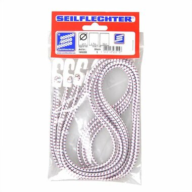 Attache-voile avec crochets en nylon, 4 pieces dans un sac, 55 cm, blanc