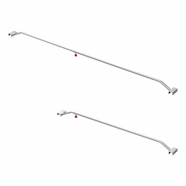 Support de bache en aluminium, extensible, 132-204 cm, pour bache de remorque