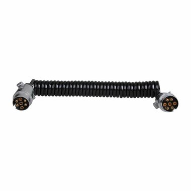Cable spirale 4,5 m avec 2 fiches 7 broches en metal