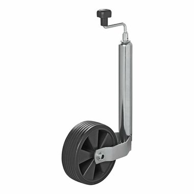 Roue avant jante plastique 48 mm avec pneu caoutchouc 220x70 mm