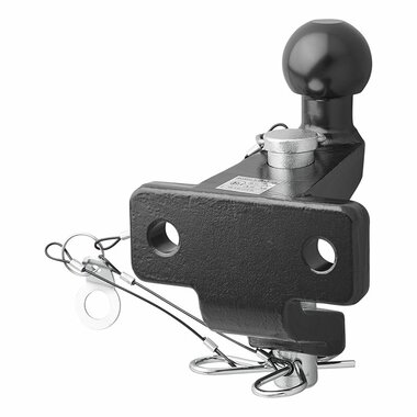 Boule d'attelage noire combinee double version D21/S350 homologuee type E