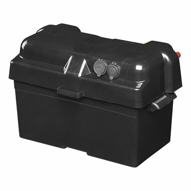 Coffret a piles 35x18x20cm 2x USB - 1x prise 12V - Voltmetre