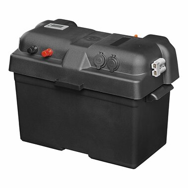 Coffret a piles 35x18x23cm 2x USB - 1x prise 12V - Voltmetre - 2x prise Anderson