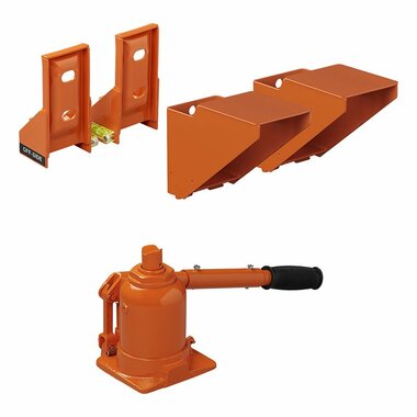 Cric hydraulique caravane avec niveau a bulle pour double essieux