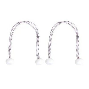 Attache-voile avec boules en plastique, 2 pieces dans un sachet, 30 cm, blanc