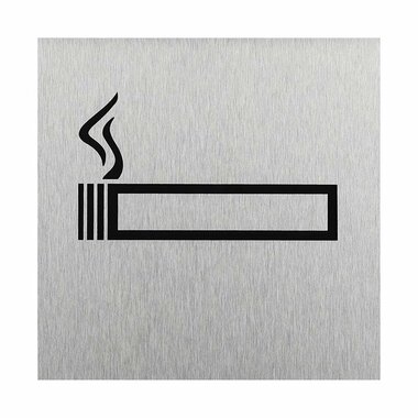 Plaque de porte en aluminium « pictogramme interdiction de fumer » 120x120mm