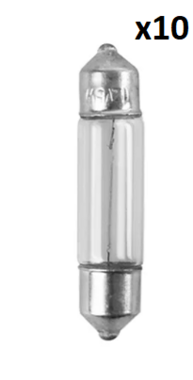 Lampe de voiture 12V 10W SV8,5 11x43 x10 piece