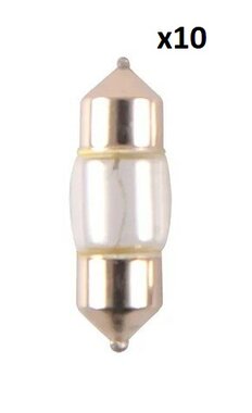 Lampe de voiture 12V 10W SV8,5 11x30 x10 piece