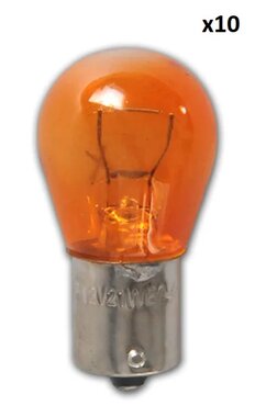 Lampe de voiture 12V 21W BA15s orange x10 piece