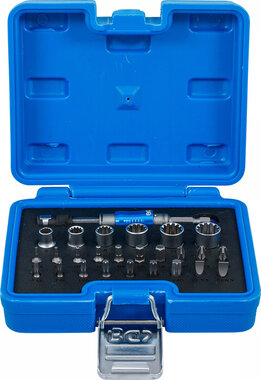 Jeu d'embouts et de cles a douille entrainement six pans male (1/4) 2-EN-1 26 pcs