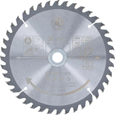 Lame de scie circulaire en metal dur diametre 180 x 30 x 2,5 mm 40 dents