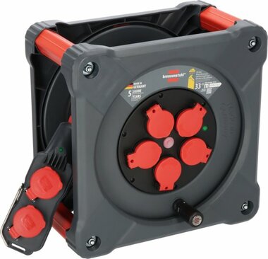 Professional Enrouleur de cable de chantier avec Powerblock KC 3200 5 IP44, 33+5m H07RN-F 3G2,5